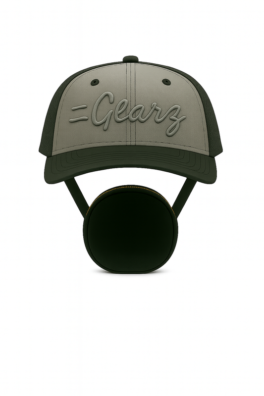 2Gearz trucker baseball cap with detachable 4" round pouch and free bandana