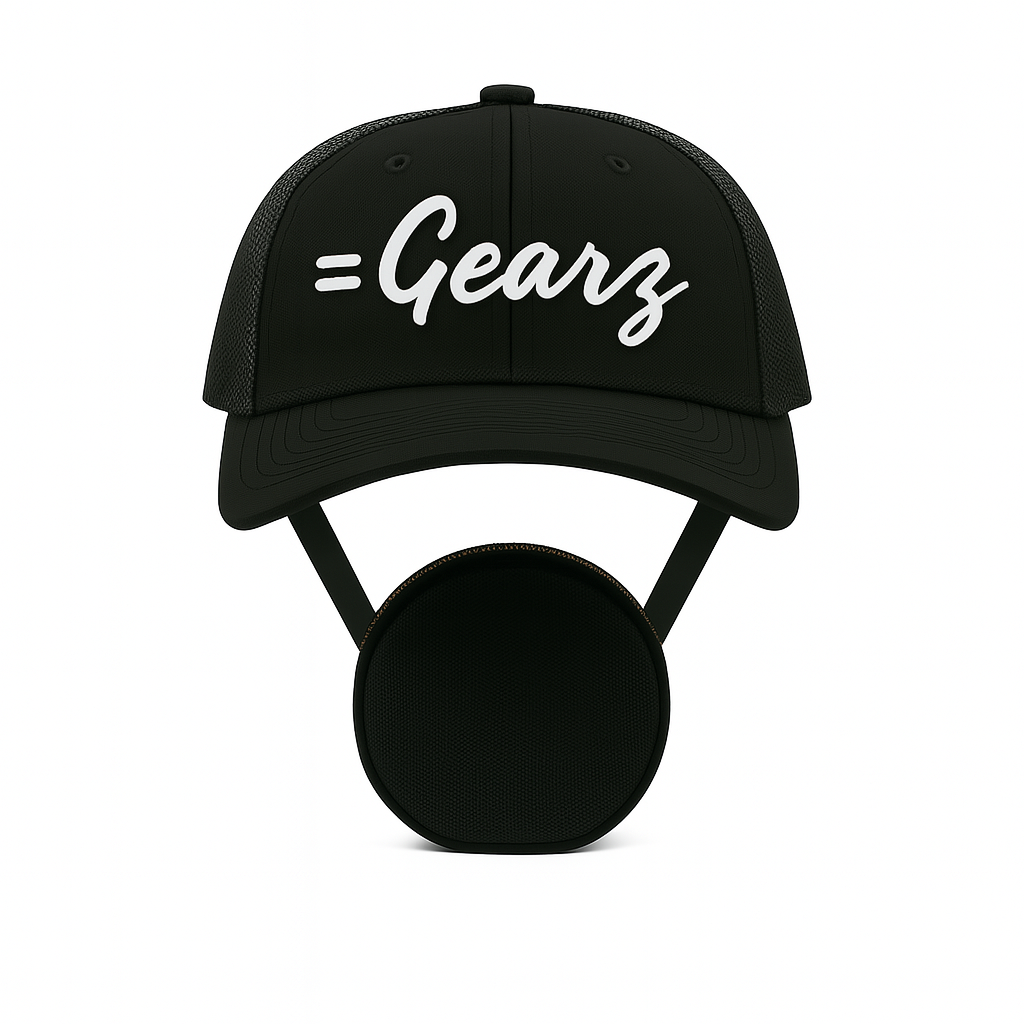 2Gearz trucker baseball cap with detachable 4" round pouch and free bandana
